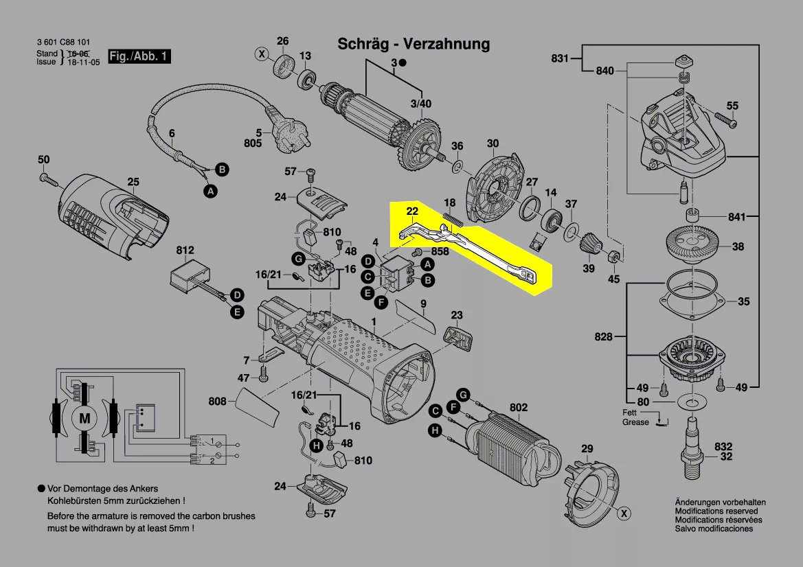 Tringle commande interrupteur réf. 1 619 P02 811 Bosch